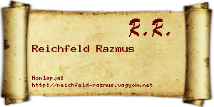 Reichfeld Razmus névjegykártya